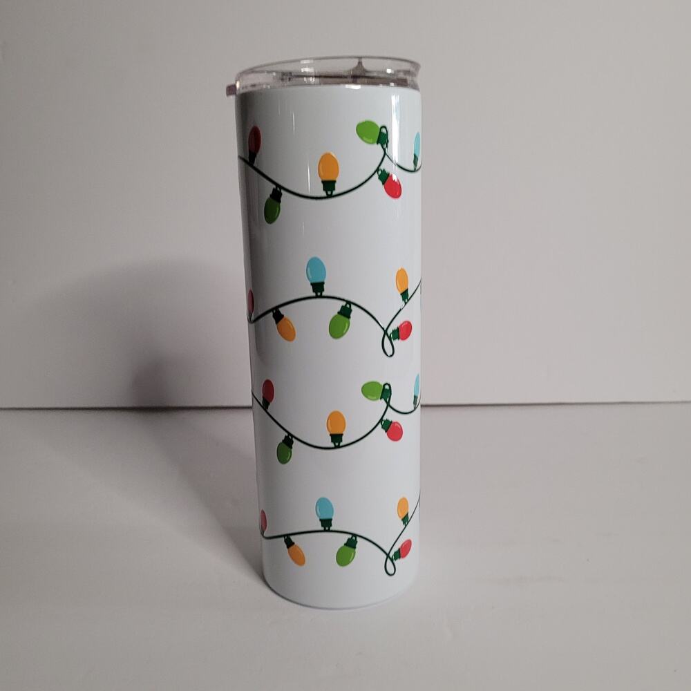 Festive Christmas Lights 20oz Insulated Tumbler